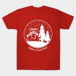 Vintage Austin Seven classic car Christmas snow globe T-Shirt